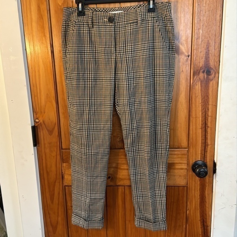 Cabi Down To Earth Plaid Hatter cropped pants